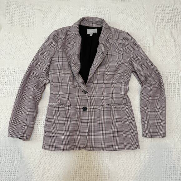 Chelsea28 medium 2 button front plaid jacket blazer coat C 3001 - Picture 8 of 11